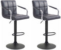 2-delige set Barkrukken - Barstoelen - 360° draaibaar comfort & eenvoudig te reinigen kunstleer Kleur zwart Onderstel Kleur zwart