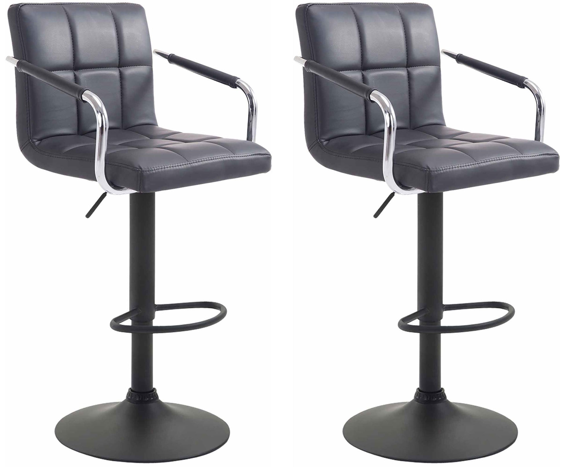 2-delige set Barkrukken - Barstoelen - 360° draaibaar comfort & eenvoudig te reinigen kunstleer Kleur zwart Onderstel Kleur zwart