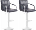 2-delige set Barkrukken - Barstoelen - 360° draaibaar comfort & eenvoudig te reinigen kunstleer Kleur zwart Onderstel Kleur wit