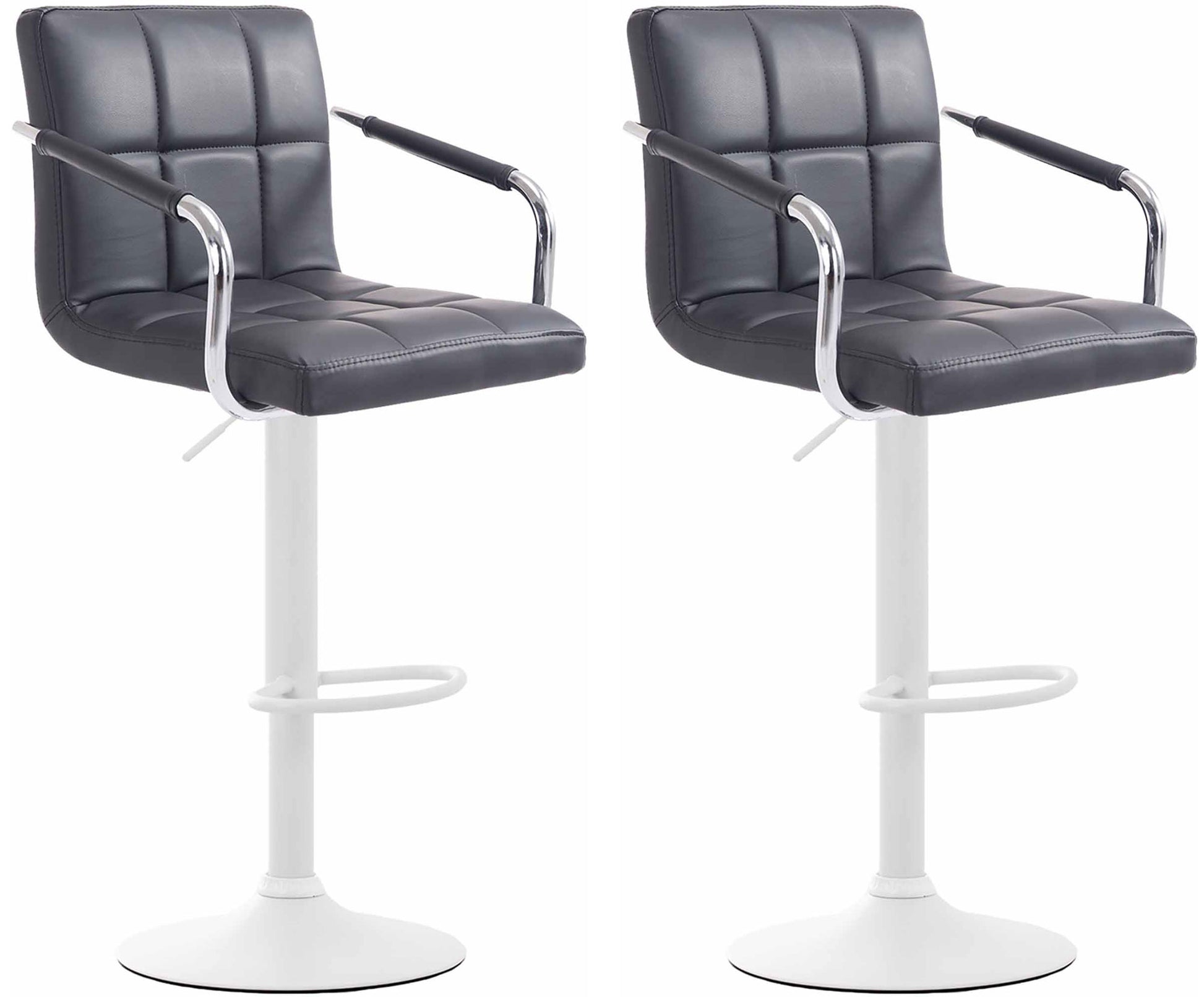 2-delige set Barkrukken - Barstoelen - 360° draaibaar comfort & eenvoudig te reinigen kunstleer Kleur zwart Onderstel Kleur wit