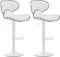 2-delige Set Barkrukken - Hoge Krukken - Comfortabele Zithouding, Kunstleer Kleur wit Onderstel Kleur wit