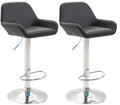 Set van 2 Barkrukken - Kunstleer Stoelen - 360° Draaibaar Comfort Kleur zwart Onderstel Kleur chroom