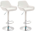 Set van 2 Barkrukken - Kunstleer Stoelen - 360° Draaibaar Comfort Kleur wit Onderstel Kleur chroom