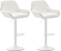 Set van 2 Barkrukken - Kunstleer Stoelen - 360° Draaibaar Comfort Kleur wit Onderstel Kleur wit