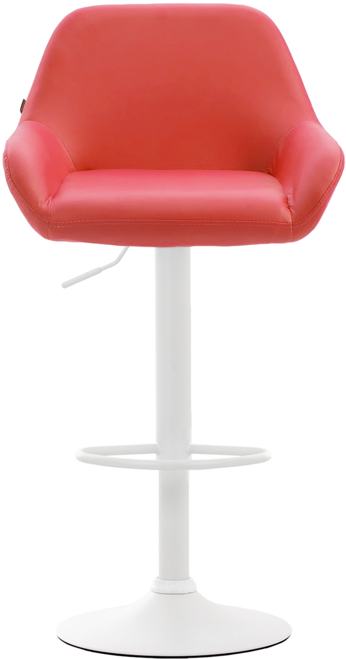 Set van 2 barkrukken – Kunstlederen stoelen – In hoogte verstelbaar – 360° draaibaar comfort Kleur rood