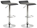 2-delige set Barkrukken - Barstoelen, Hoogte Verstelbaar, Kunstleer Bekleding Kleur zwart Onderstel Kleur chroom