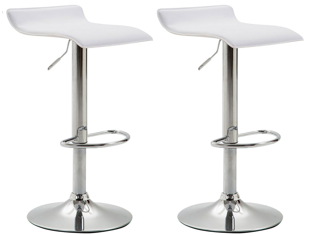 2-delige set Barkrukken - Barstoelen, Hoogte Verstelbaar, Kunstleer Bekleding Kleur zwart Onderstel Kleur chroom