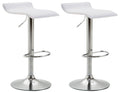 2-delige set Barkrukken - Barstoelen, Hoogte Verstelbaar, Kunstleer Bekleding Kleur wit Onderstel Kleur chroom