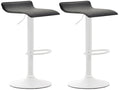 2-delige set Barkrukken - Barstoelen, Hoogte Verstelbaar, Kunstleer Bekleding Kleur zwart Onderstel Kleur wit