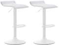 2-delige set Barkrukken - Barstoelen, Hoogte Verstelbaar, Kunstleer Bekleding Kleur wit Onderstel Kleur wit