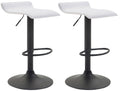 2-delige set Barkrukken - Barstoelen, Hoogte Verstelbaar, Kunstleer Bekleding Kleur wit Onderstel Kleur zwart