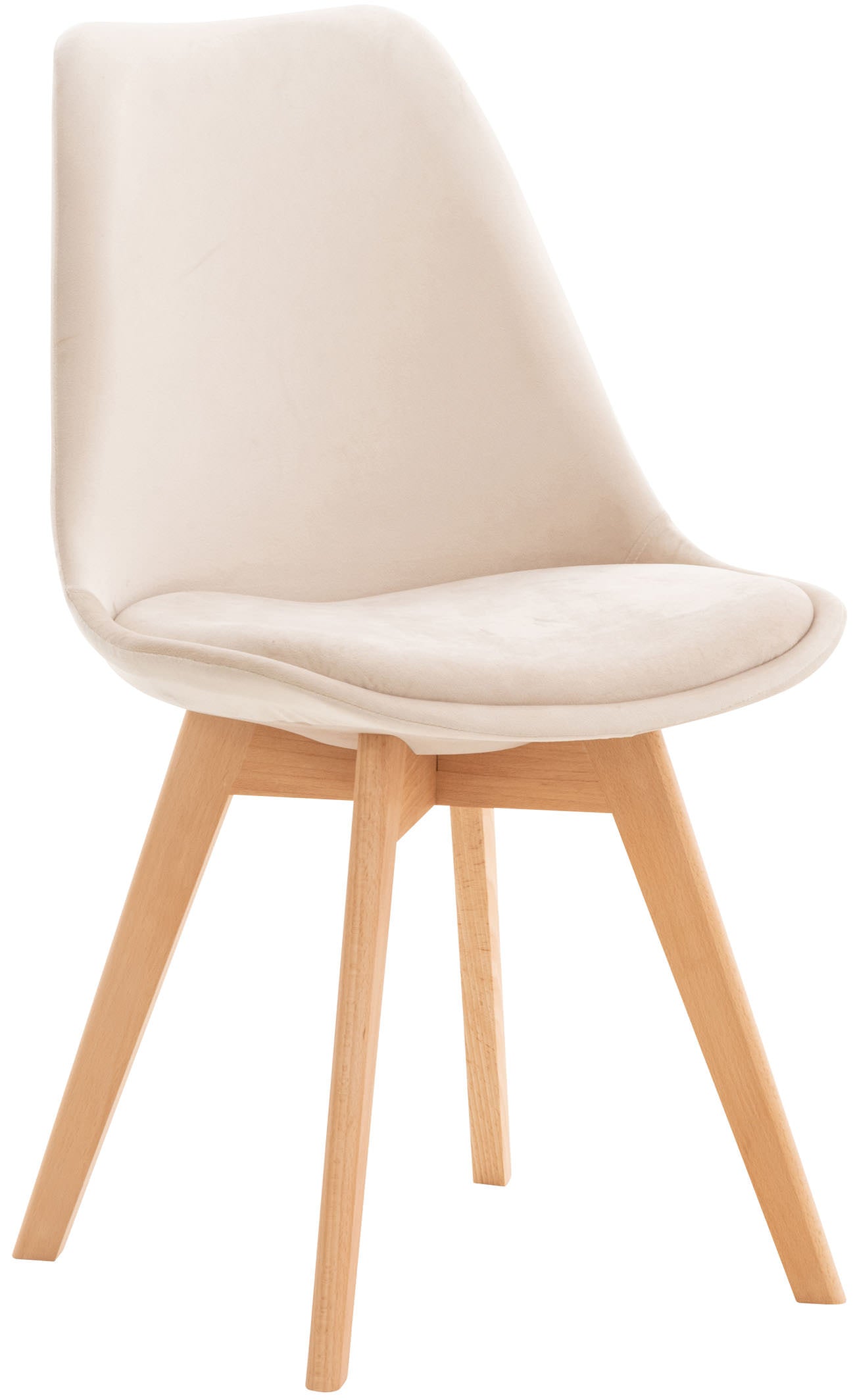 Comfortabele Eetkamerstoel - Keukenstoel - Onderhoudsvriendelijke Bekleding Kleur beige Materiaal zacht