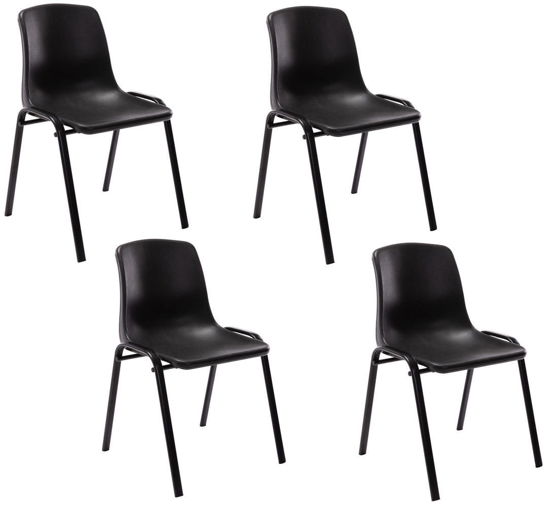 4-delige set Kunststoff Stoelen - Plastic Stapelstoelen - Eenvoudig te Reinigen Kleur blauw