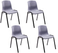 4-delige set Kunststoff Stoelen - Plastic Stapelstoelen - Eenvoudig te Reinigen Kleur grijs