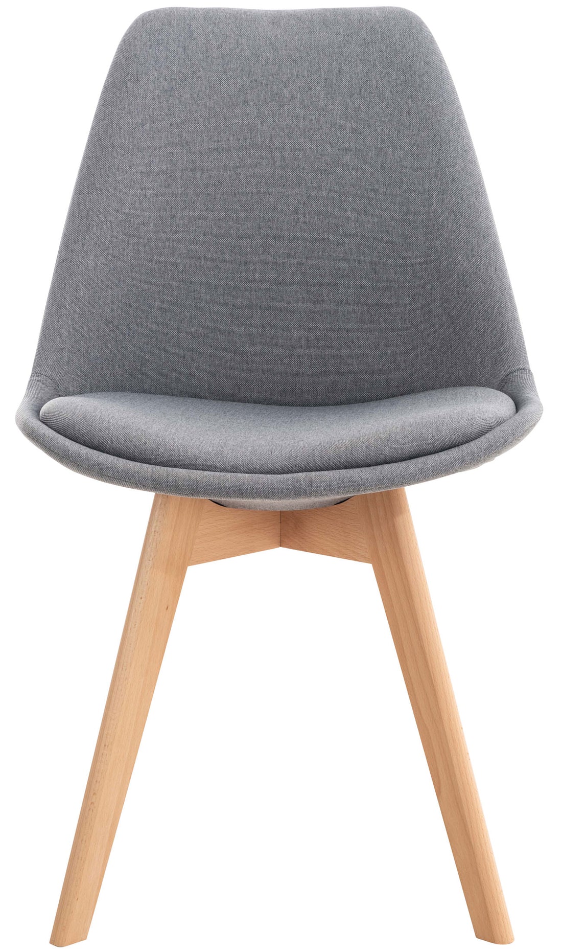 Set van 4 Eetkamerstoelen - Bezoekerstoelen - Comfortabele zithouding, Houten onderstel Kleur lichtgrijs