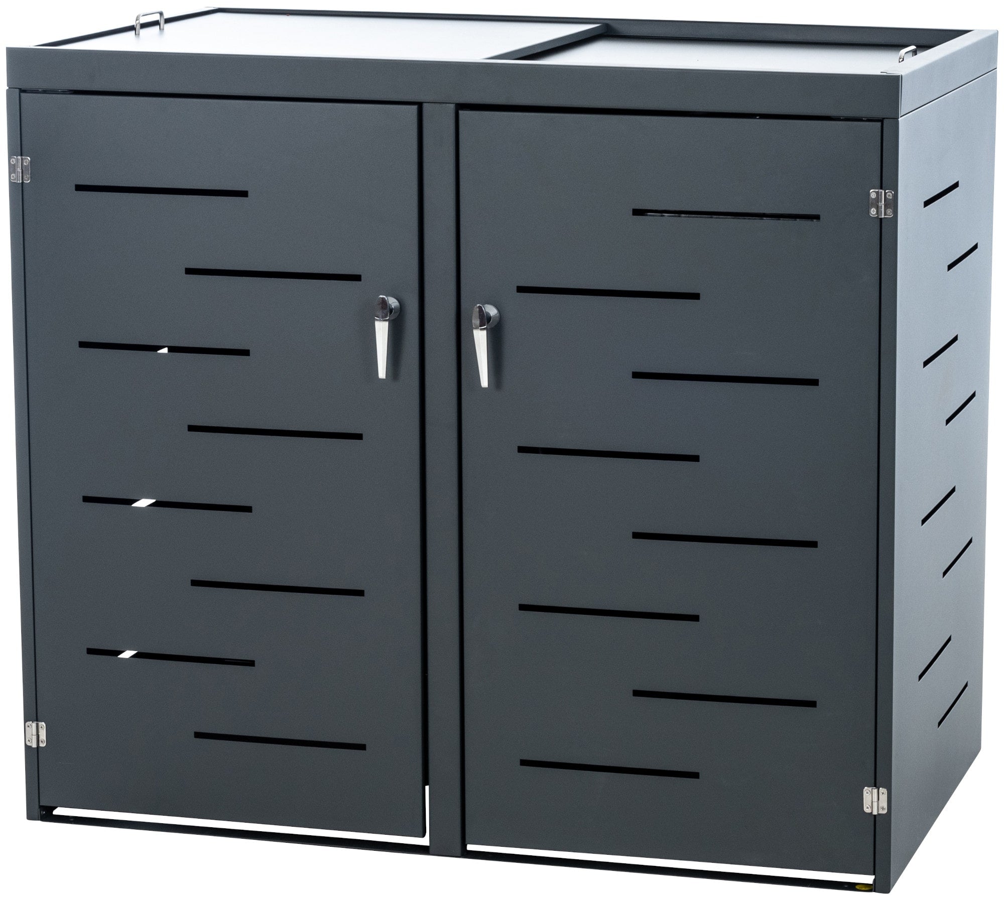 Roestvrijstalen Container Ombouw - Afvalbak Afdekking - Weerbestendig Design Kleur antraciet Maat