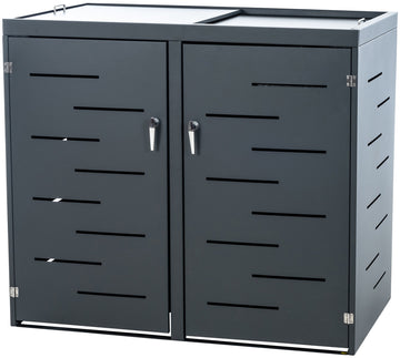 Roestvrijstalen Container Ombouw - Afvalbak Afdekking - Weerbestendig Design Kleur antraciet Maat