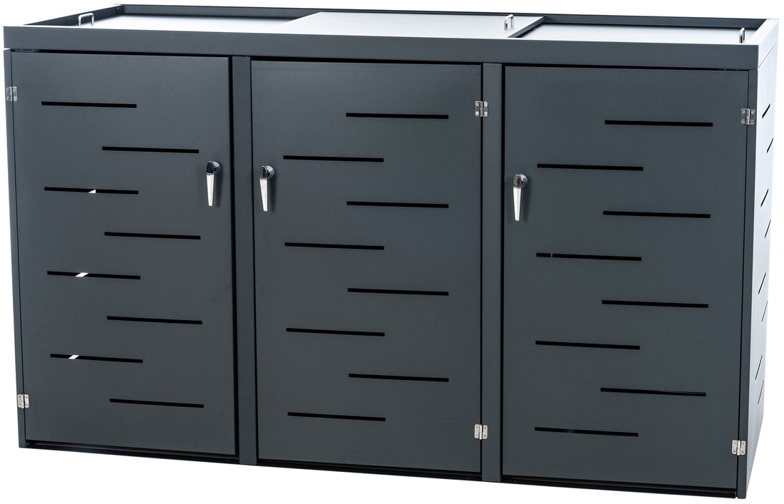 Roestvrijstalen Container Ombouw - Afvalbak Afdekking - Weerbestendig Design Kleur antraciet Maat