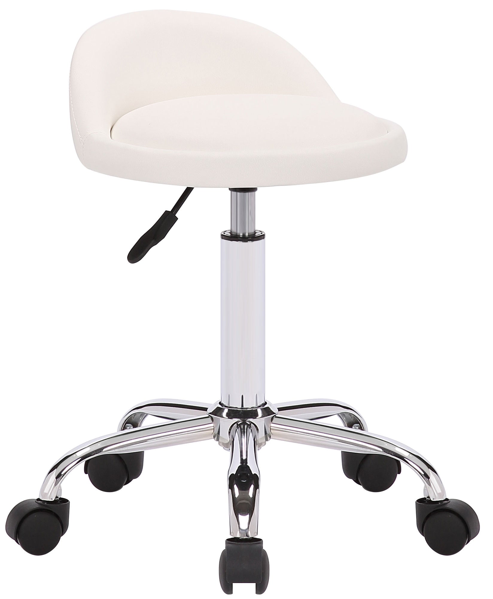 Ergonomische Werkkruk - Draaistoel - Hoogte Verstelbaar Comfort, Ideaal voor Kantoor en Salon Kleur wit