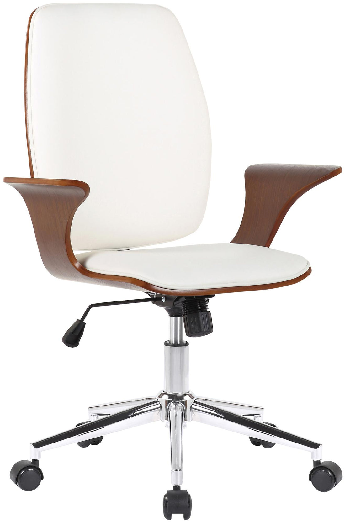 Stijlvolle Ergonomische Bureaustoel - Hoogwaardige Kantelmechanisme - Kunstleer of Stof Kleur walnoot/wit