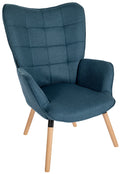 Comfortabele Fauteuil - Elegant Ontwerp - Stoffen Bekleding, Duurzaam en Trendy Design Kleur blauw