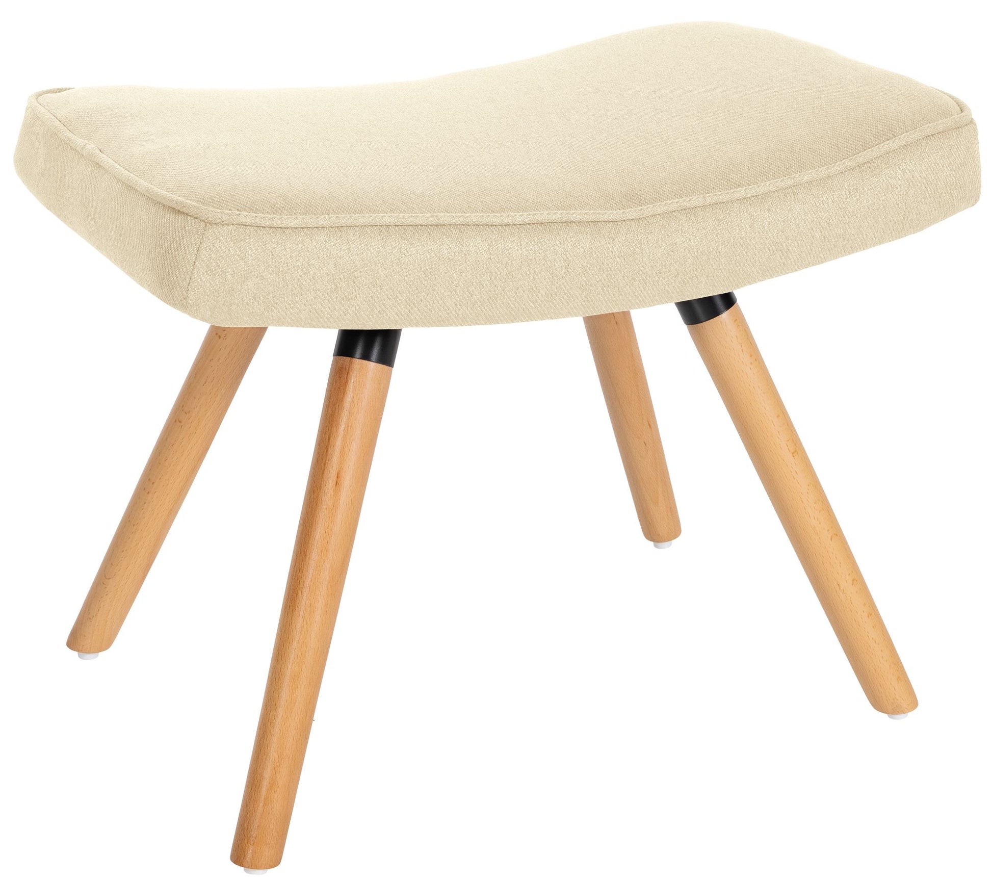 Voetenbankje met stoffen bekleding - Hocker - Comfort en veelzijdigheid voor thuis of kantoor Kleur crème