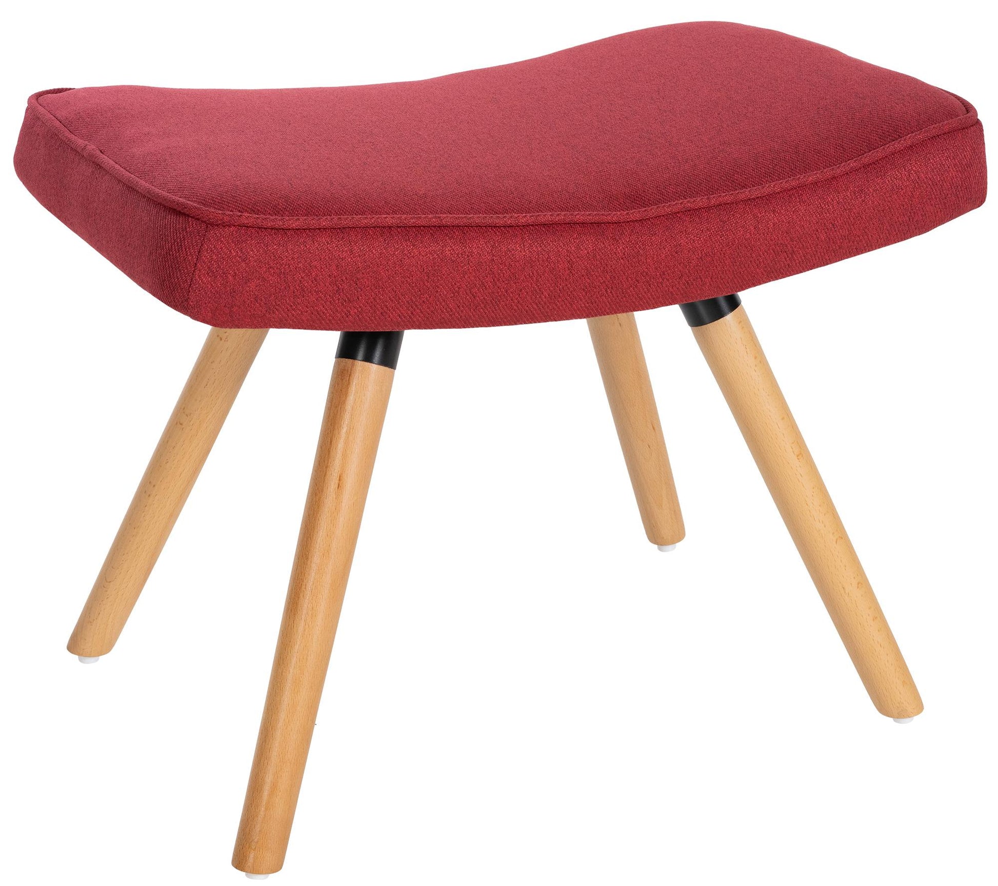 Voetenbankje met stoffen bekleding - Hocker - Comfort en veelzijdigheid voor thuis of kantoor Kleur rood