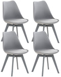 4-delige set Eetkamerstoelen - Keukenstoelen - Comfortabel en Reinigen Gemakkelijk Kleur grijs/grijs Materiaal KunstStof