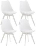 4-delige set Eetkamerstoelen - Keukenstoelen - Comfortabel en Reinigen Gemakkelijk Kleur wit/wit Materiaal KunstStof