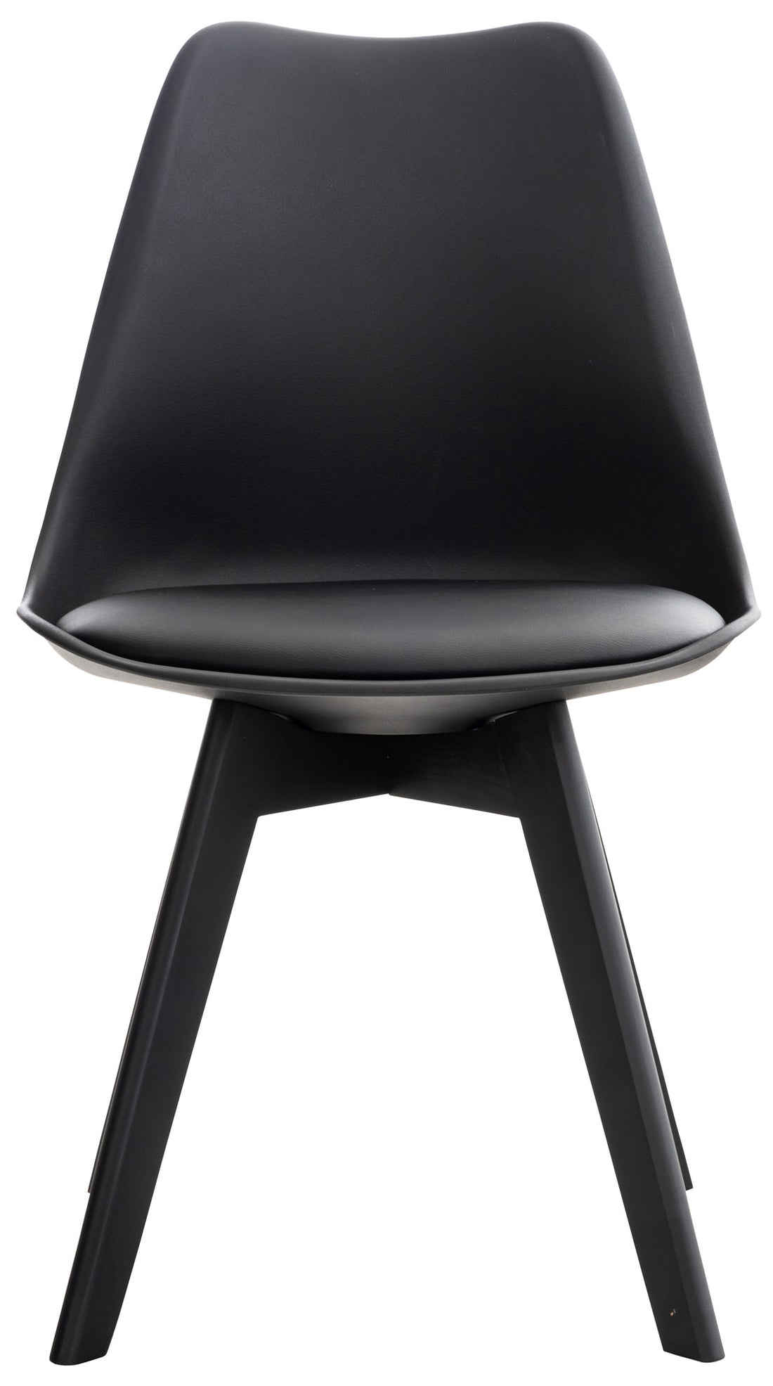 Set van 4 Eetkamerstoelen - Keukenstoelen - Comfortabele Zithouding, Houten Onderstel Kleur zwart/zwart
