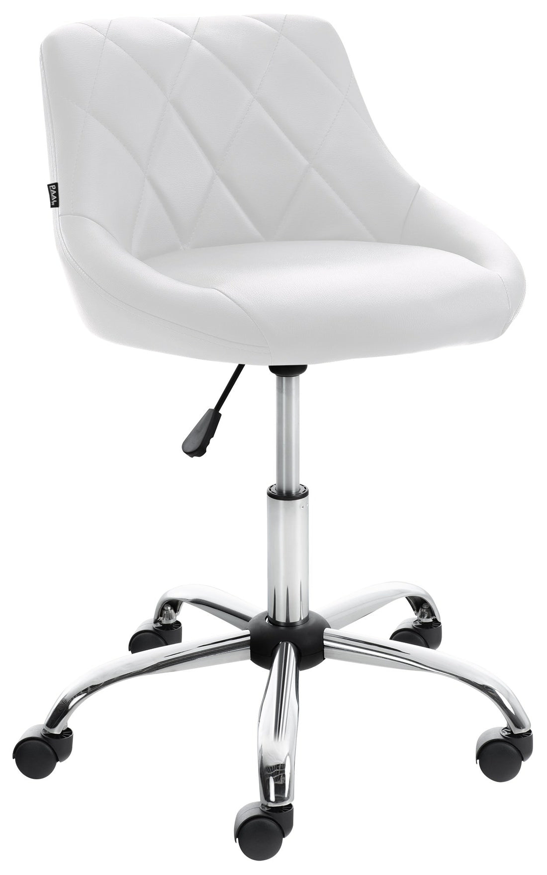 Werkkruk - Comfortabele Zitting - In Hoogte Verstelbaar, Draaibaar en Ergonomisch Design Kleur wit Materiaal kunstleer