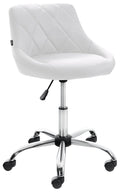 Werkkruk - Comfortabele Zitting - In Hoogte Verstelbaar, Draaibaar en Ergonomisch Design Kleur wit Materiaal kunstleer