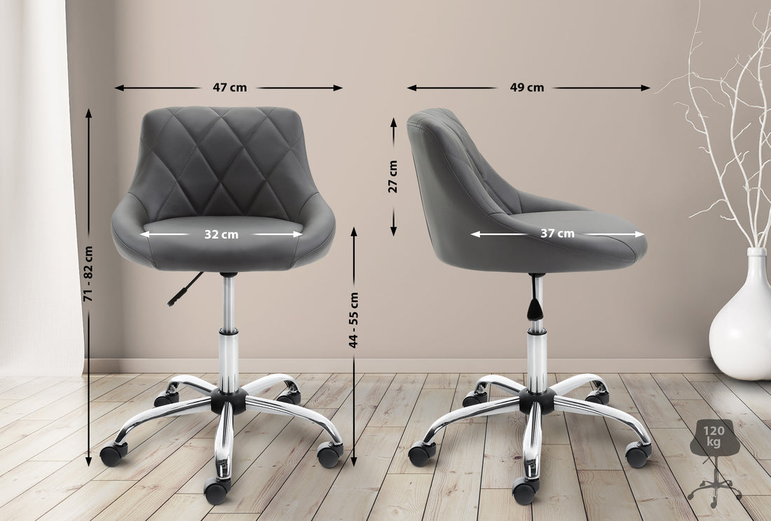 Comfortabele Draaikruk - Rolstoel - In hoogte Verstelbaar, Ideaal voor Medische en Salonruimten Kleur grijs