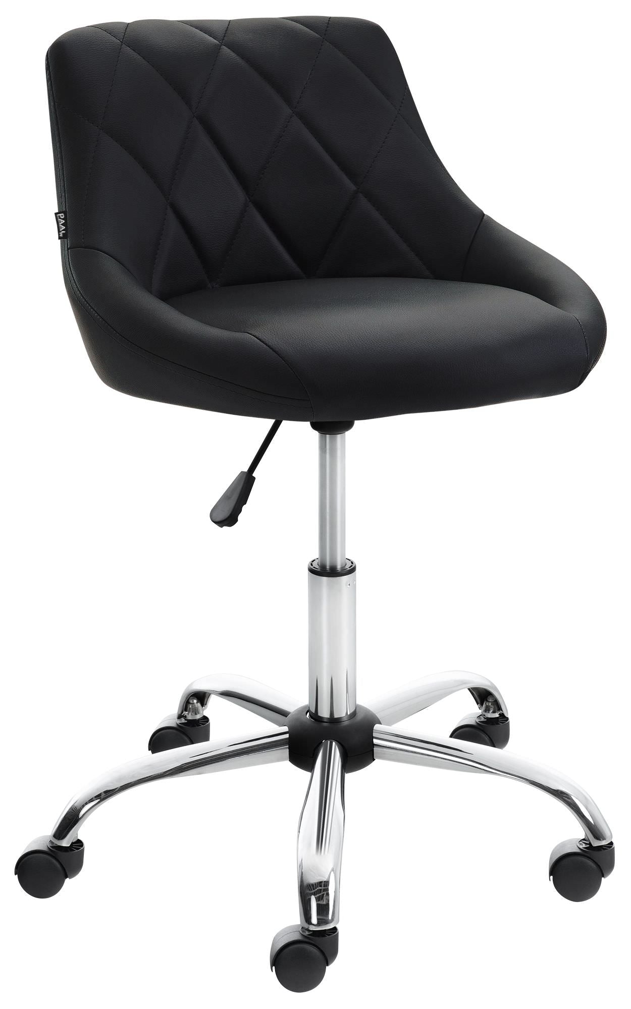Werkkruk - Comfortabele Zitting - In Hoogte Verstelbaar, Draaibaar en Ergonomisch Design Kleur zwart Materiaal kunstleer