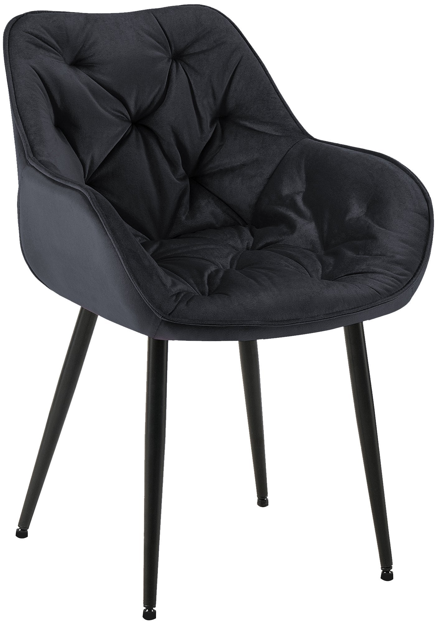 Eetkamerstoel Fluweel - Fauteuil-stijl - Hoog Comfort & Onderhoudsvriendelijk Kleur zwart