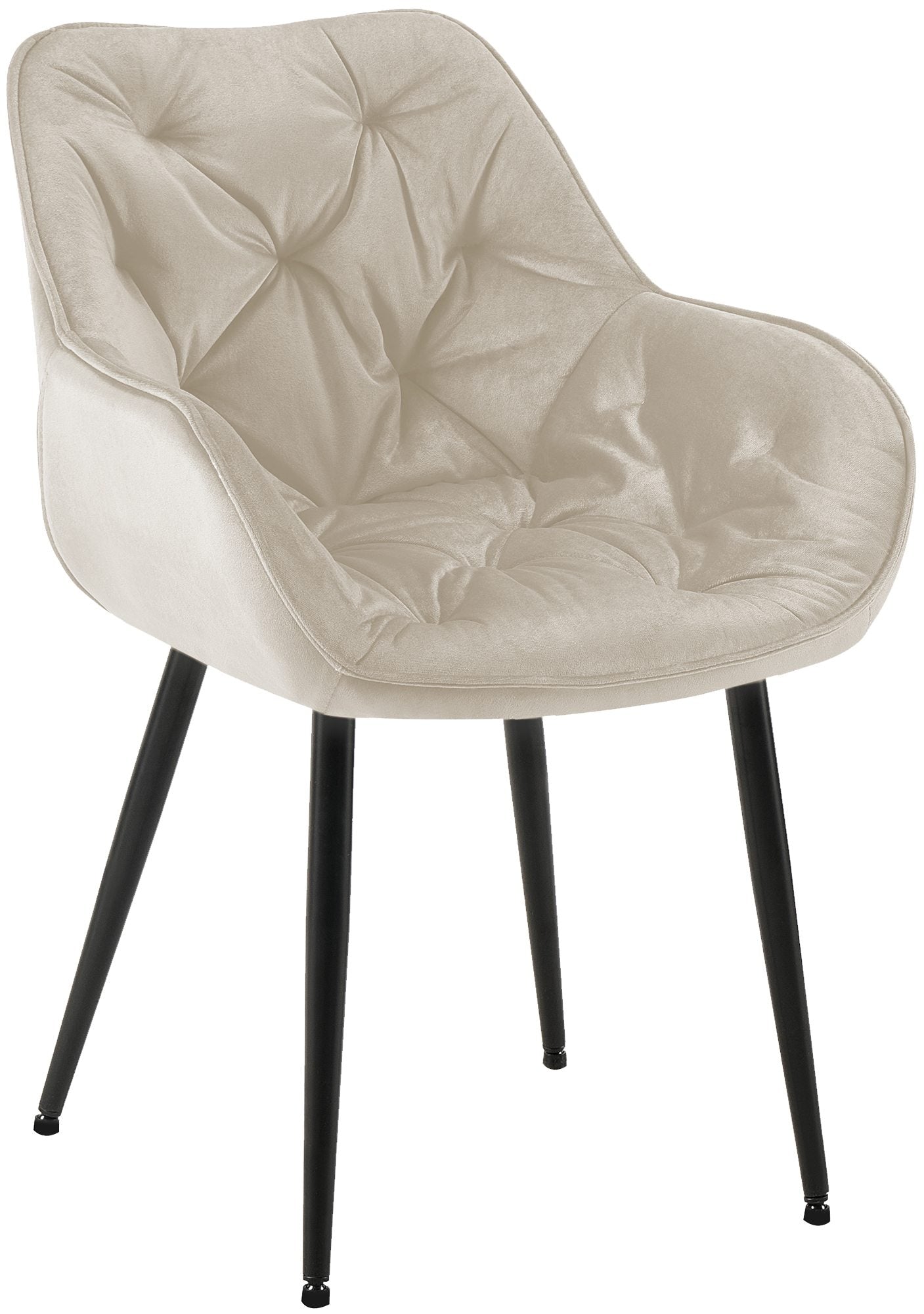 Eetkamerstoel Fluweel - Fauteuil-stijl - Hoog Comfort & Onderhoudsvriendelijk Kleur crème