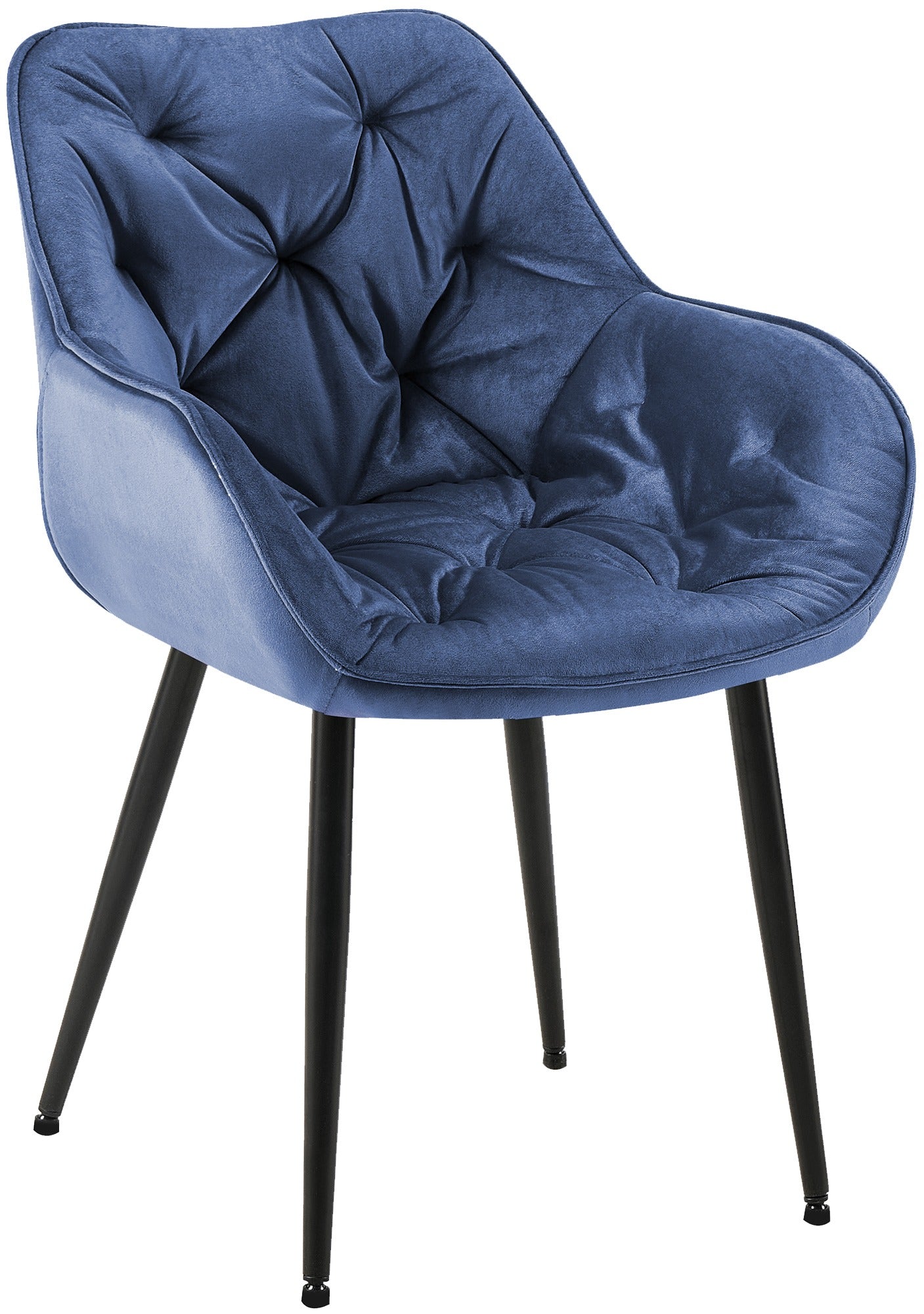 Eetkamerstoel Fluweel - Fauteuil-stijl - Hoog Comfort & Onderhoudsvriendelijk Kleur blauw