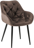 Eetkamerstoel Fluweel - Fauteuil-stijl - Hoog Comfort & Onderhoudsvriendelijk Kleur bruin