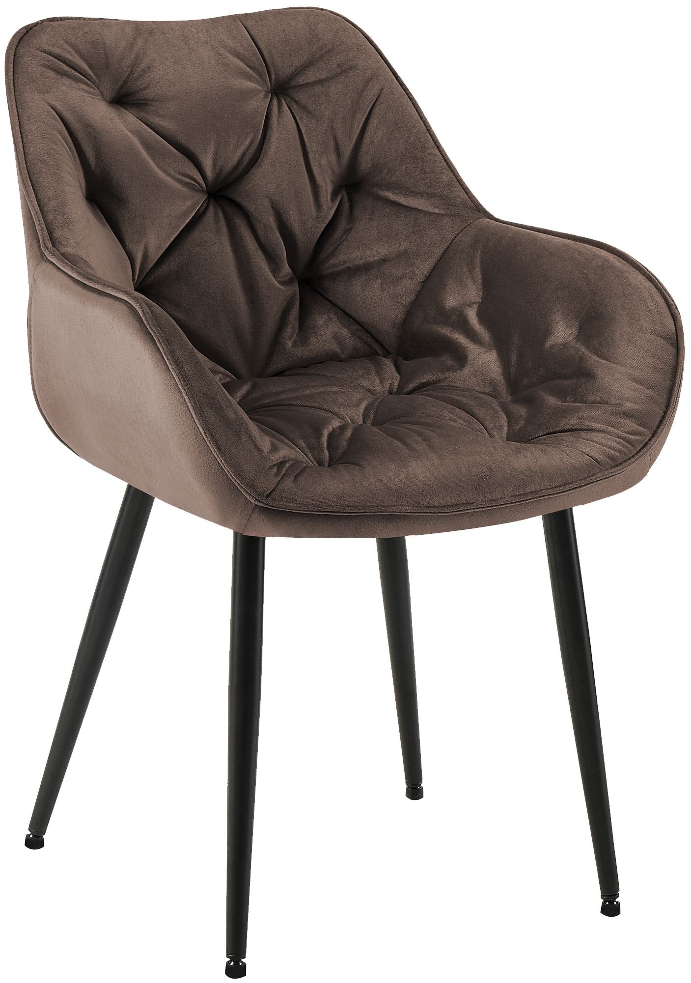 Eetkamerstoel Fluweel - Fauteuil-stijl - Hoog Comfort & Onderhoudsvriendelijk Kleur bruin