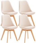 4-delige set Eetkamerstoelen - Keukenstoelen - Comfortabel en Reinigen Gemakkelijk Kleur beige Materiaal zacht
