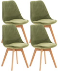 Set van 4 Eetkamerstoelen - Comfortabele Stoelen - Ergonomisch Design voor Langdurig Zitten Kleur lichtgroen