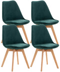 4-delige set Eetkamerstoelen - Keukenstoelen - Comfortabel en Reinigen Gemakkelijk Kleur groen Materiaal zacht