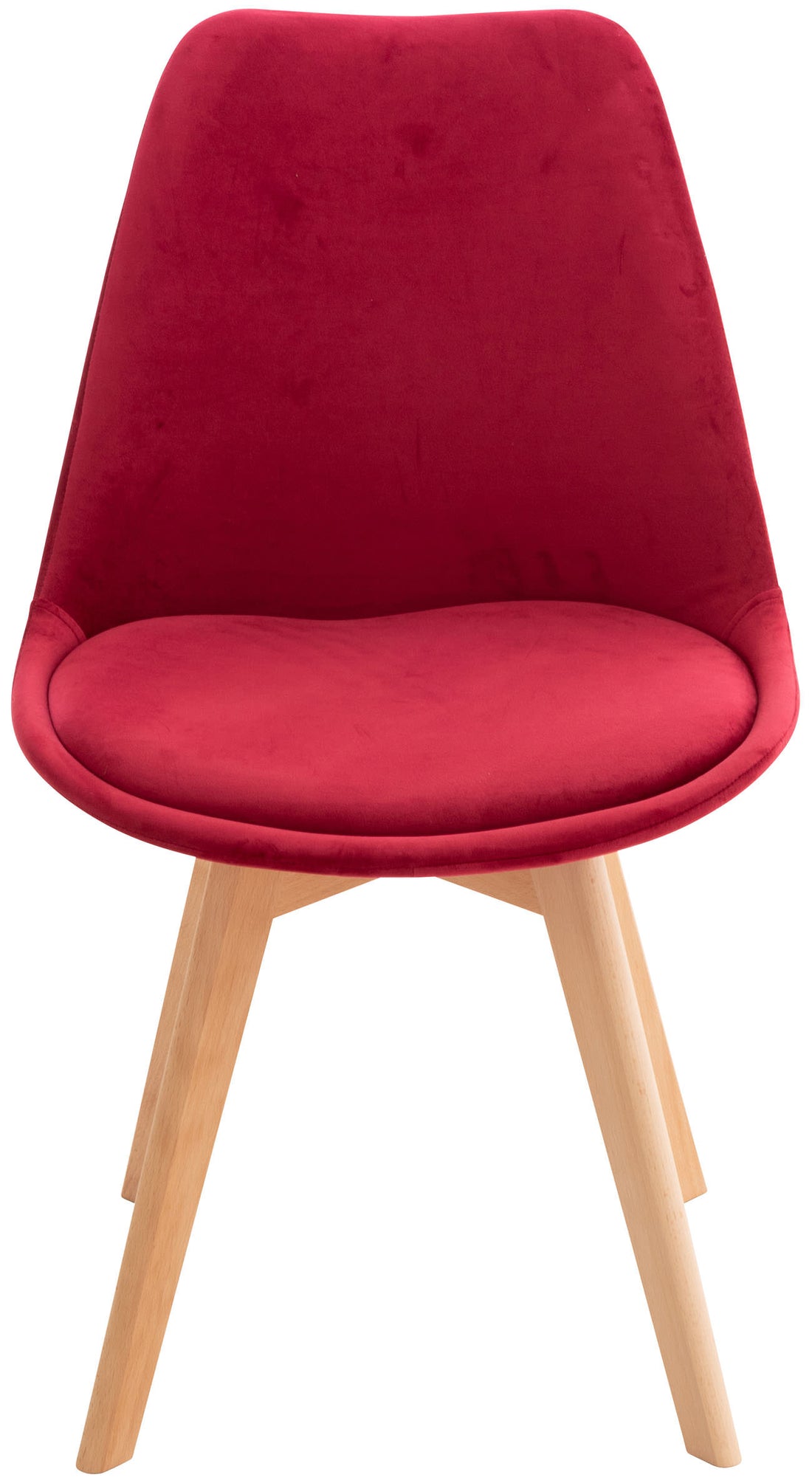 Set van 4 Eetkamerstoelen - Keukenstoelen - Comfortabel & Stabiel Houten Onderstel Kleur rood
