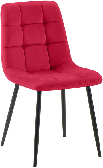 Eetkamerstoel, Fluwelen Stoel, Hoog Comfort – Met Vloerbeschermers & Moderne Look Kleur rood