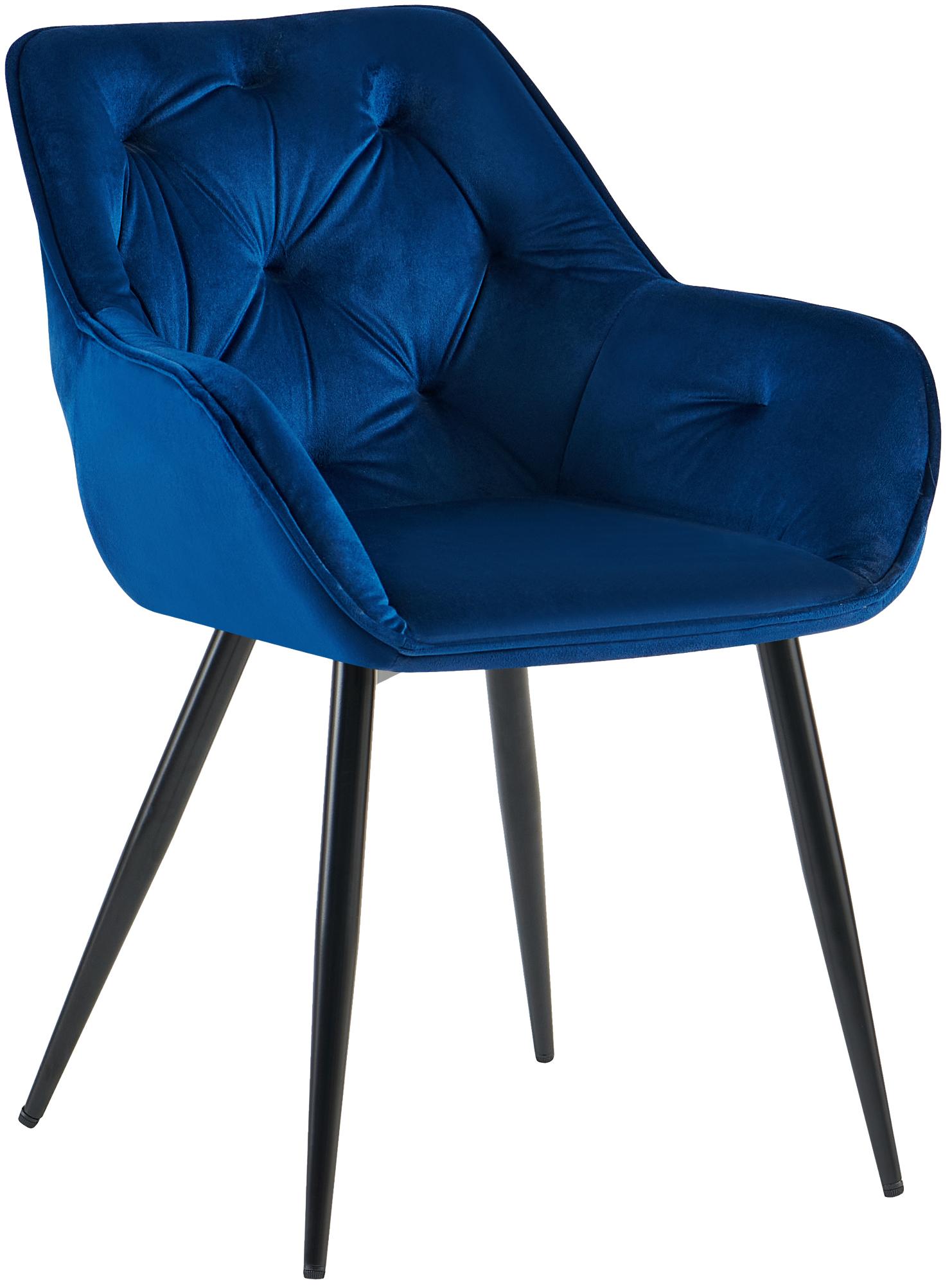 Eetkamerstoel - Fluwelen Stoel - Onderhoudsvriendelijke Bekleding Materiaal zacht Kleur blauw