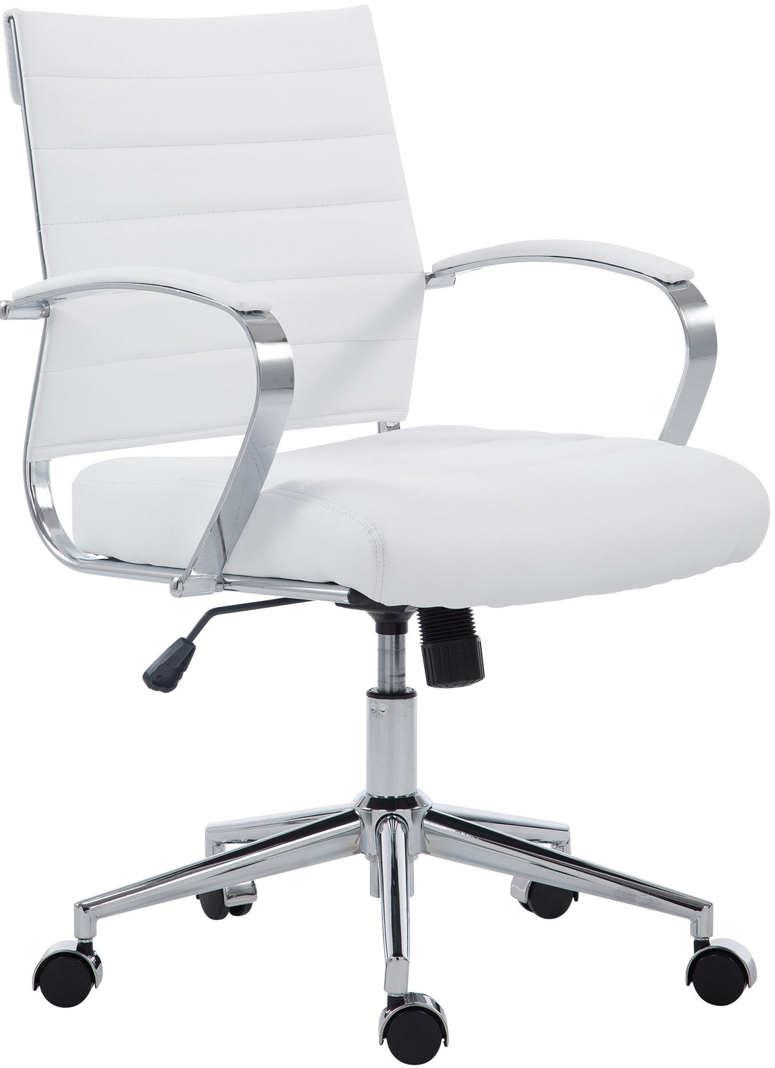 Ergonomische Bureaustoel, Kantoorstoel - Verstelbaar Comfort, Chroomlook Frame Materiaal kunstleer Kleur zwart