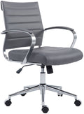 Ergonomische Bureaustoel, Kantoorstoel - Verstelbaar Comfort, Chroomlook Frame Materiaal kunstleer Kleur grijs
