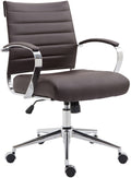 Ergonomische Bureaustoel, Kantoorstoel - Verstelbaar Comfort, Chroomlook Frame Materiaal kunstleer Kleur bruin