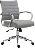 Ergonomische Bureaustoel, Kantoorstoel - Verstelbaar Comfort, Chroomlook Frame Materiaal Stof Kleur grijs