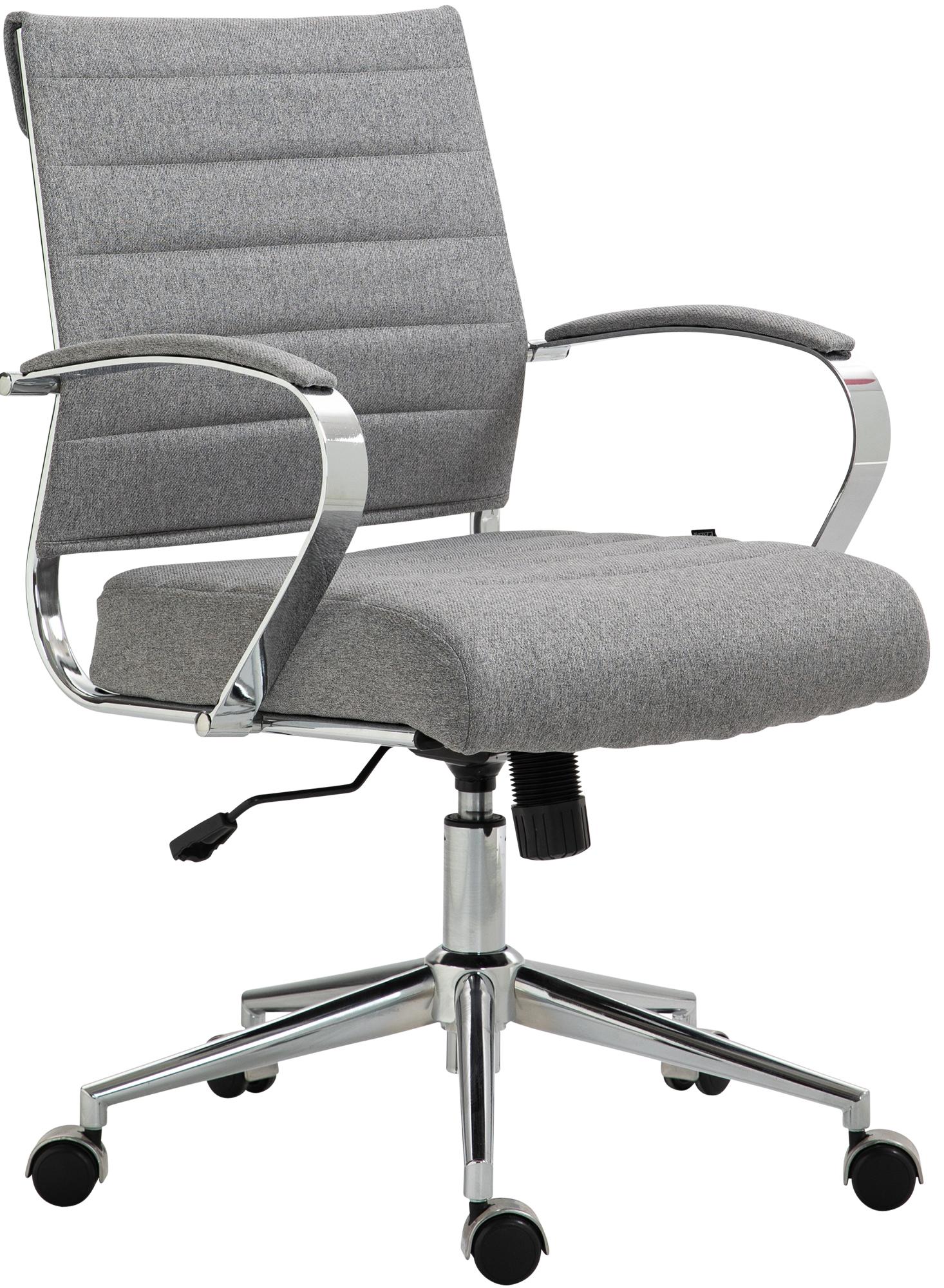 Ergonomische Bureaustoel, Kantoorstoel - Verstelbaar Comfort, Chroomlook Frame Materiaal Stof Kleur grijs